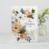 Vector Floral Wreated Moederdag Custom Message Feestdagenkaart (Staand voorkant)