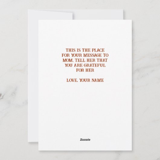 Vector Floral Wreated Moederdag Custom Message Feestdagenkaart (Achterkant)