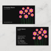 Vector Flowers III - Zwart Visitekaartje (Voorkant / Achterkant)