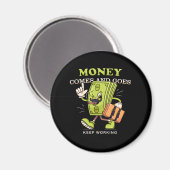 Vector geld lopen cartoon mascotte perfect magneet (Voorkant / Achterkant)