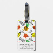 Vector grafisch naadloos patroon bagagelabel (Achterkant verticaal)