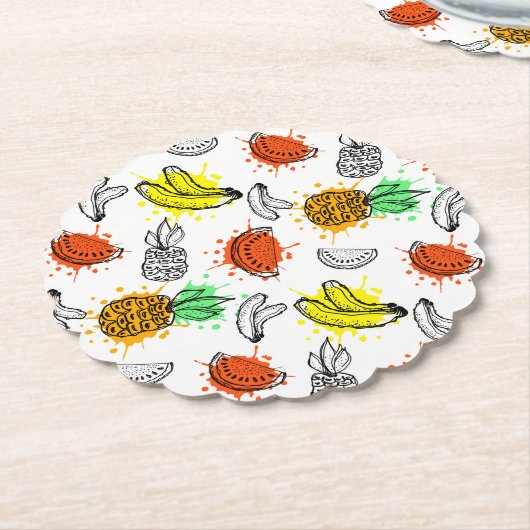 Vector grafisch naadloos patroon kartonnen onderzetters (Gekanteld)