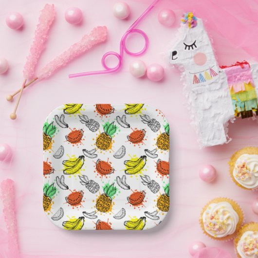 Vector grafisch naadloos patroon papieren bordje (Feest)