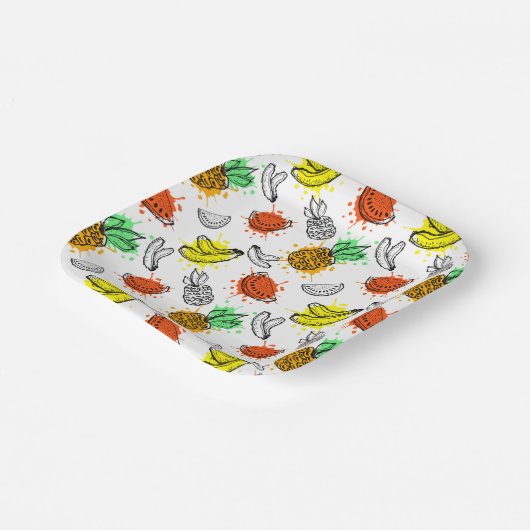 Vector grafisch naadloos patroon papieren bordje (Gebogen)