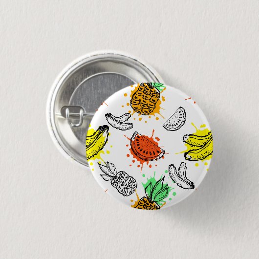 Vector grafisch naadloos patroon ronde button 3,2 cm (Voorkant /achterkant)