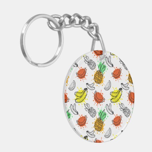 Vector grafisch naadloos patroon sleutelhanger (Voorkant Links)