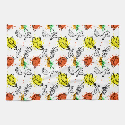 Vector grafisch naadloos patroon theedoek (Horizontaal)