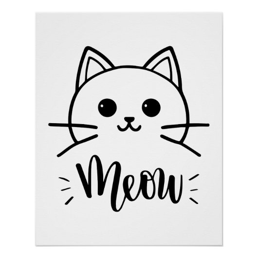 Vector grappige cartoon kat. Print voor t-shirt, K Perfect Poster (Voorkant)