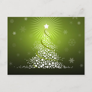 Vector Groene Kerstboom Feestdagenkaart