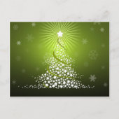 Vector Groene Kerstboom Feestdagenkaart (Voorkant)