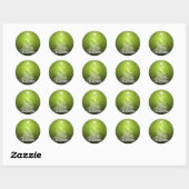 Vector Groene Kerstboom Ronde Sticker (Vel)