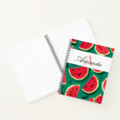 Vector Groene Verbluffende Watermeloen Patroon Mon Notitieboek (Binnen)