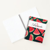 Vector Groene Watermeloen Naam Patroon Monogram Notitieboek (Binnen)