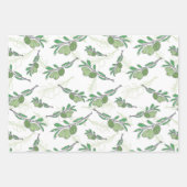 Vector  handgetrokken olijftak inpakpapier vel (Voorkant 3)