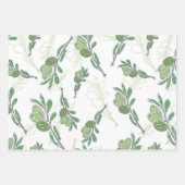 Vector  handgetrokken olijftak inpakpapier vel (Voorkant)