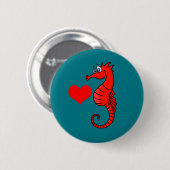 Vector hart en zeepaardje ronde button 5,7 cm (Voorkant /achterkant)