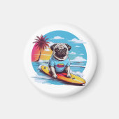 Vector hond surfen in de golven magneet (Voorkant)