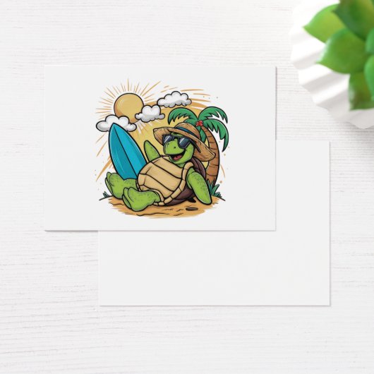 Vector illustratie van een groene zeeen schildpad( visitekaartje (Bureau)