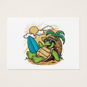 Vector illustratie van een groene zeeen schildpad( visitekaartje
