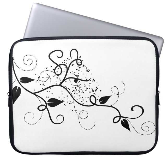 Vector ivy swirl tak girale natuur laptop sleeve (Voorkant)