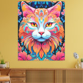 Vector Kat Canvas Print (Insitu (Woonkamer))