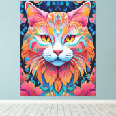 Vector Kat Canvas Print (Insitu (Houten vloer))