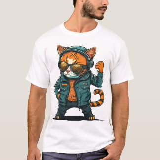 Vector Kat Karakter T-Shirt 