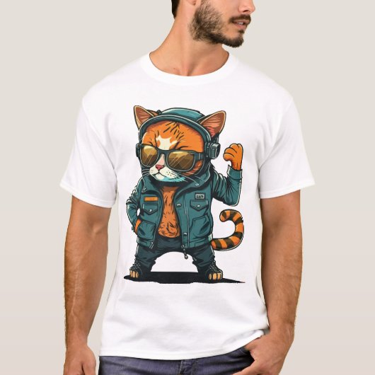Vector Kat Karakter T-Shirt (Voorkant)