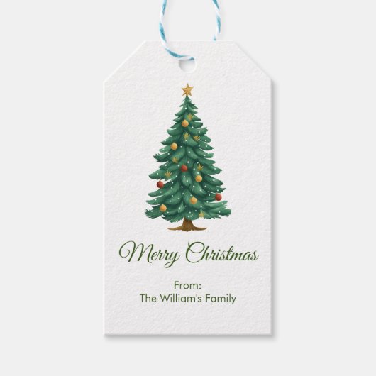 Vector kerstboom cadeaulabel (Voorkant)