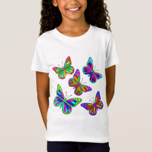 Vector kleurrijke vlinders t-shirt