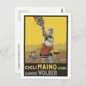 Vector Kunst, fietsen, Italiaanse kampioen 1920 Briefkaart (Voorkant / Achterkant)