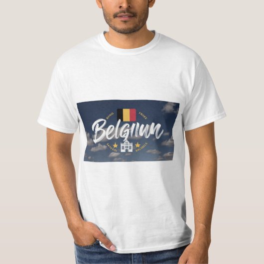 Vector logo voor België land, koelkastmagneet T-shirt (Voorkant)