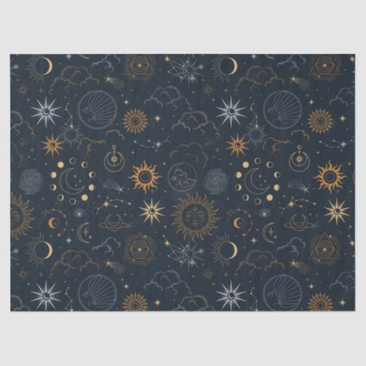 Vector Magic met sterrenbeelden Zon Maan Magie  Tissuepapier (Voorkant)