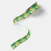 Vector met groene bubbels satijnen lint (Achterkant)