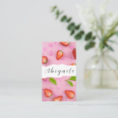 Vector naadloze  aardbei visitekaartje (Staand voorkant)