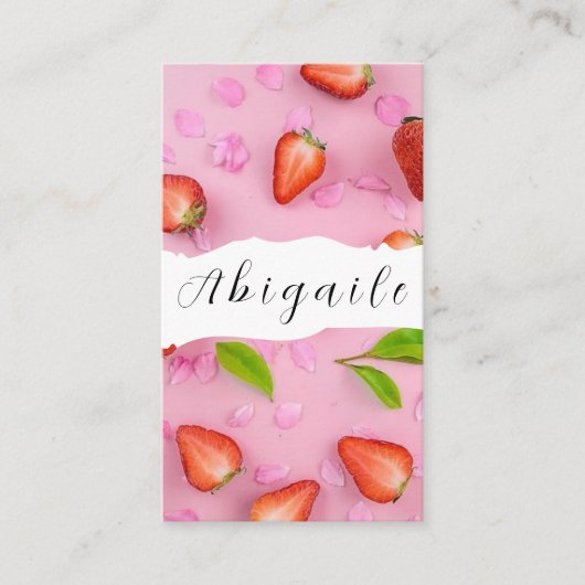 Vector naadloze  aardbei visitekaartje (Voorkant)