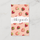 Vector naadloze aardbeienvisserij visitekaartje (Voorkant)