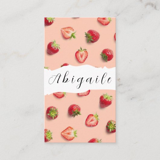 Vector naadloze aardbeienvisserij visitekaartje (Voorkant)