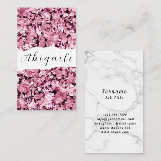 Vector naadloze  diamanten visitekaartje (Voorkant / Achterkant)