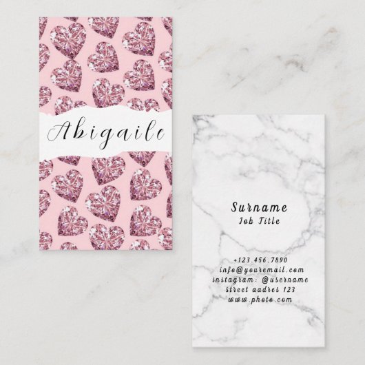 Vector naadloze  diamanten zonder doezels visitekaartje (Voorkant / Achterkant)