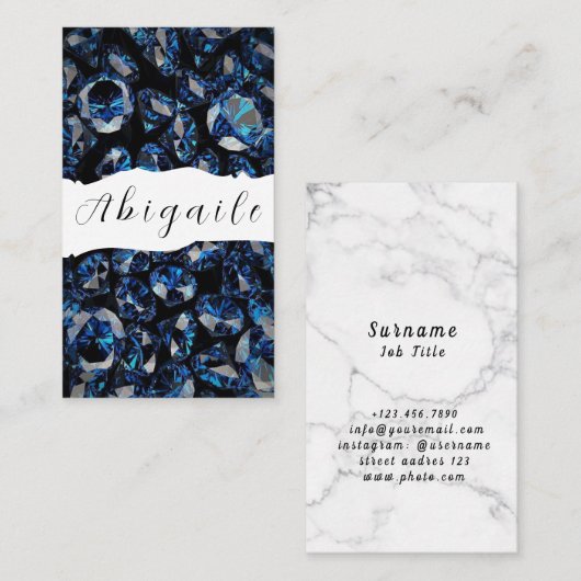 Vector naadloze  diamanten zonder doezels visitekaartje (Voorkant / Achterkant)