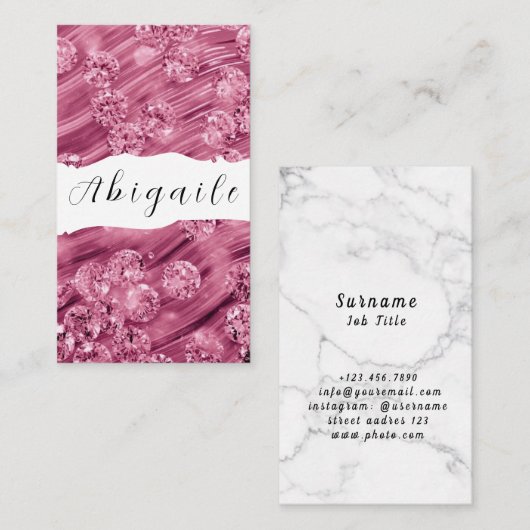 Vector naadloze  diamanten zonder doezels visitekaartje (Voorkant / Achterkant)