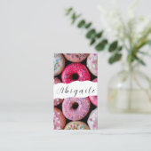 Vector naadloze  donuts visitekaartje (Staand voorkant)