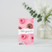 Vector naadloze  donuts visitekaartje (Staand voorkant)