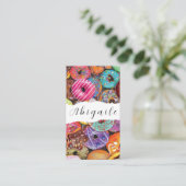 Vector naadloze  donuts visitekaartje (Staand voorkant)