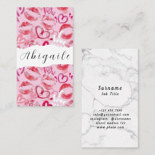 Vector naadloze  lips Visitekaartje (Voorkant / Achterkant)