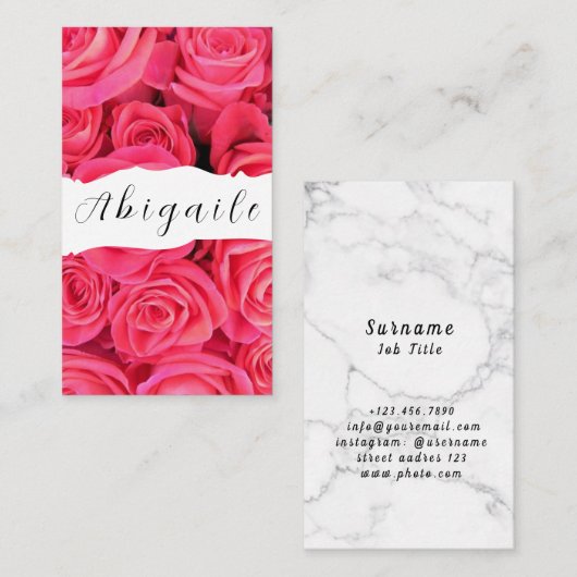 Vector naadloze Rozen Business Ca Visitekaartje (Voorkant / Achterkant)