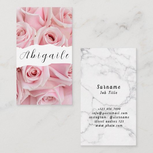 Vector naadloze Rozen Visitekaartje (Voorkant / Achterkant)