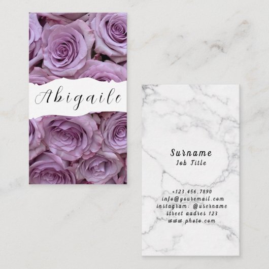 Vector naadloze Rozen Visitekaartje (Voorkant / Achterkant)