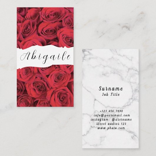 Vector naadloze Rozen Visitekaartje (Voorkant / Achterkant)